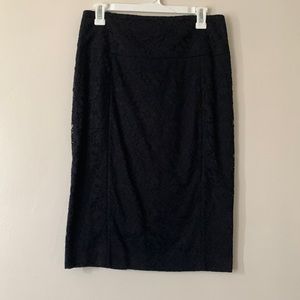 Express black lace pencil skirt